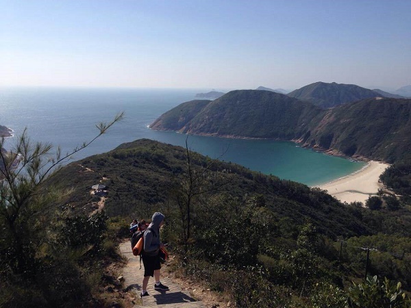 Beach and mountain view of the New Territories from the MacLehose Trail