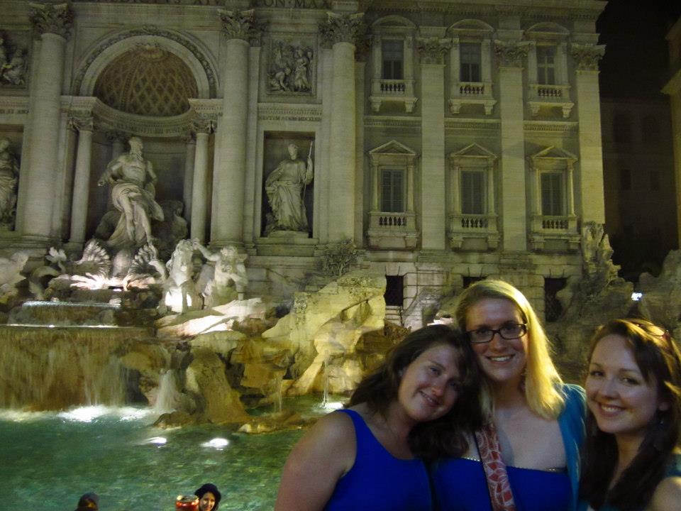 Friends at the Trevi Fountain in Rome