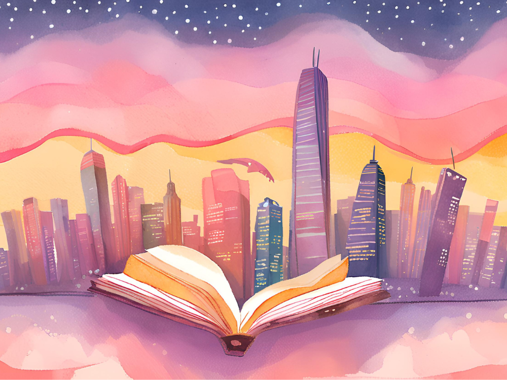 books about hong kong illustration with the hk skyline