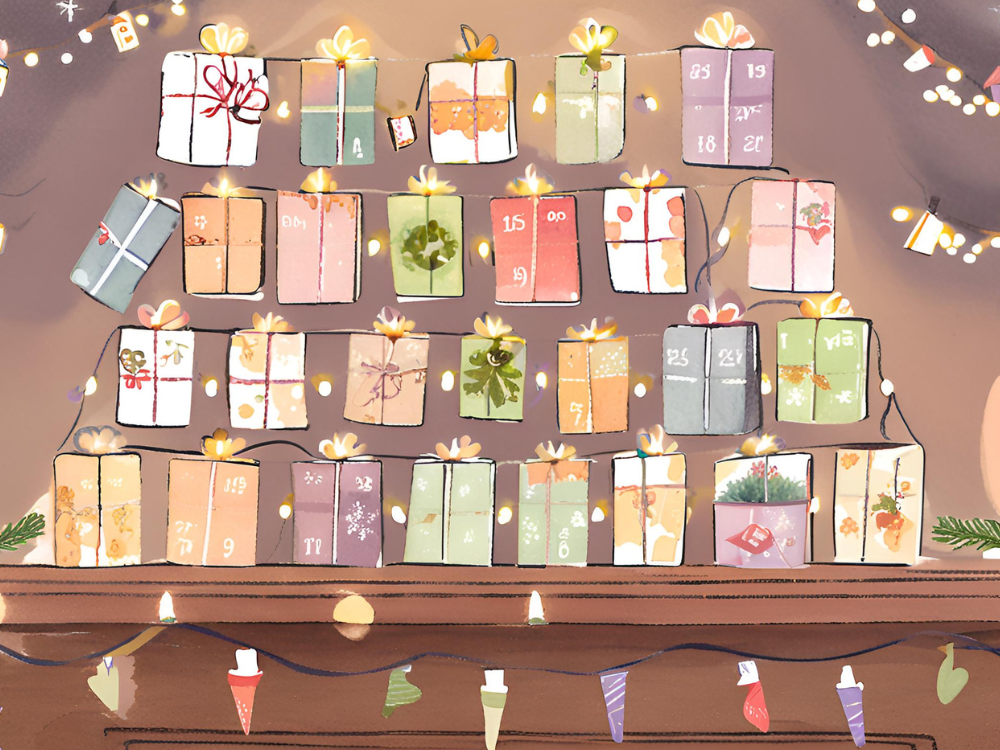 book advent calendar illustration