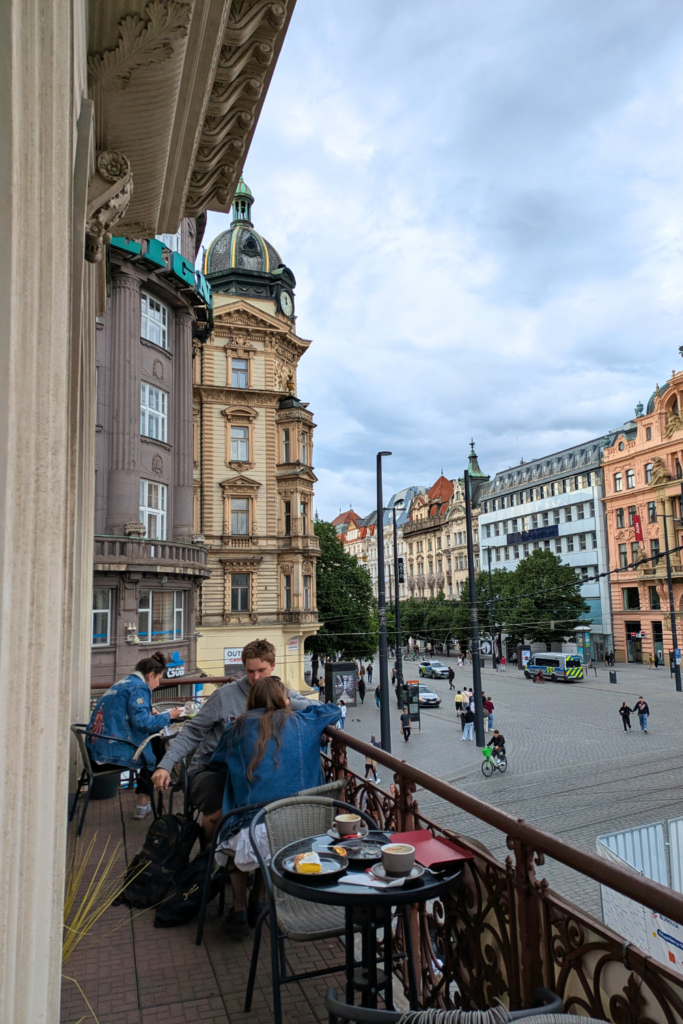 cafe academia prague balcony