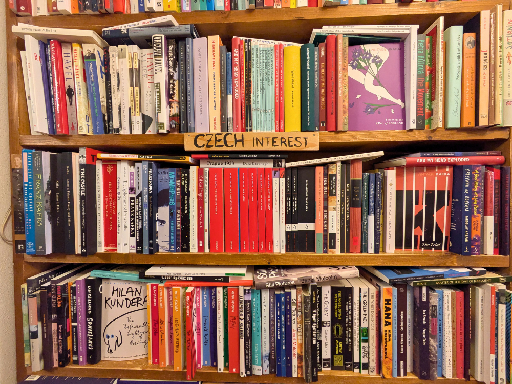 czech books in a prague bookstore